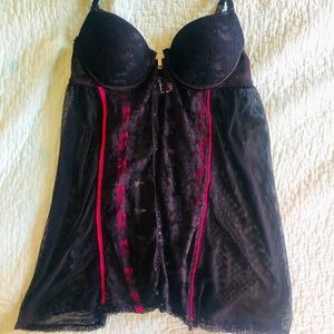 Fishnet lace baby doll lingerie